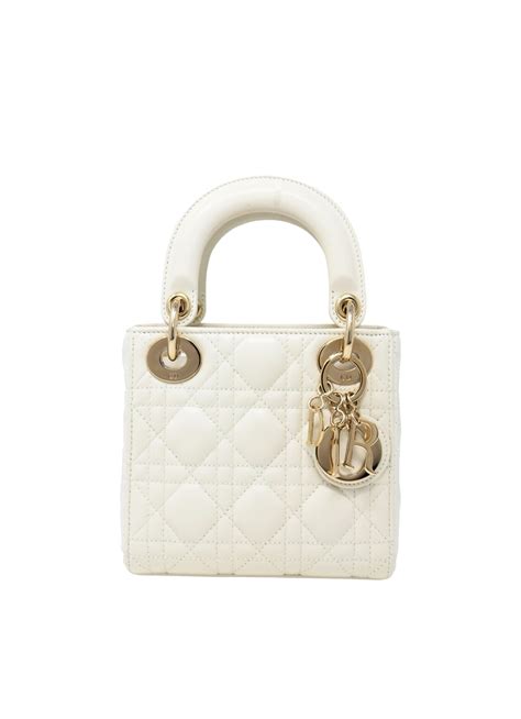 mini lady dior white and gold|Lady Dior small dimension.